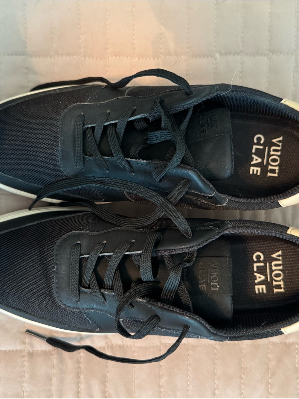 Clae Men's Black and White Low-Top Lace-Up Sneakers